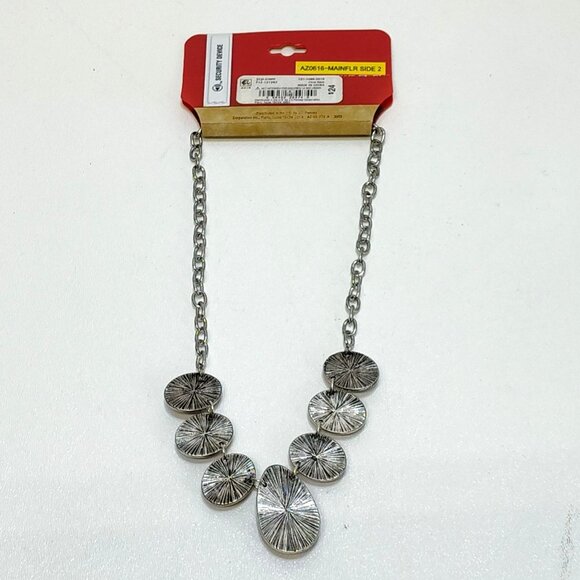 Arizona Jean Co. Necklace Multicolor Pendant Statement Silver Tone Chain 16 Inch - Picture 3 of 7